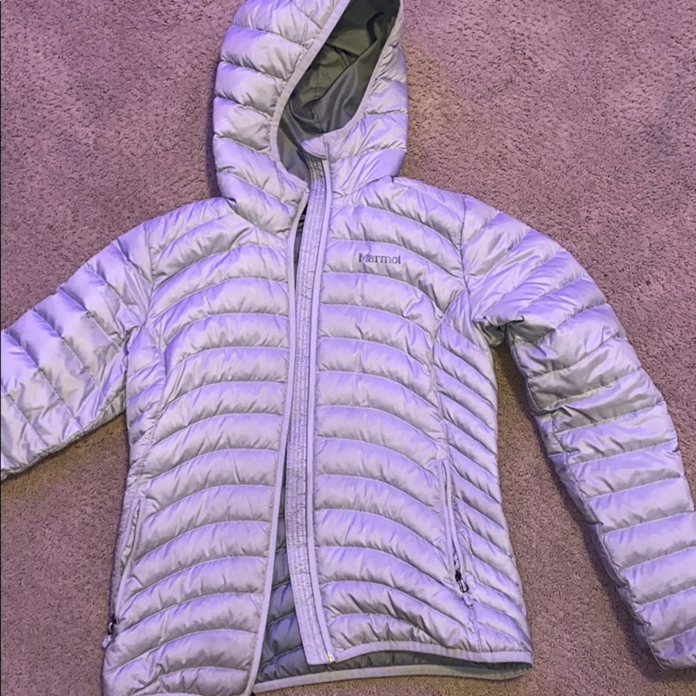 light grey marmot jacket
